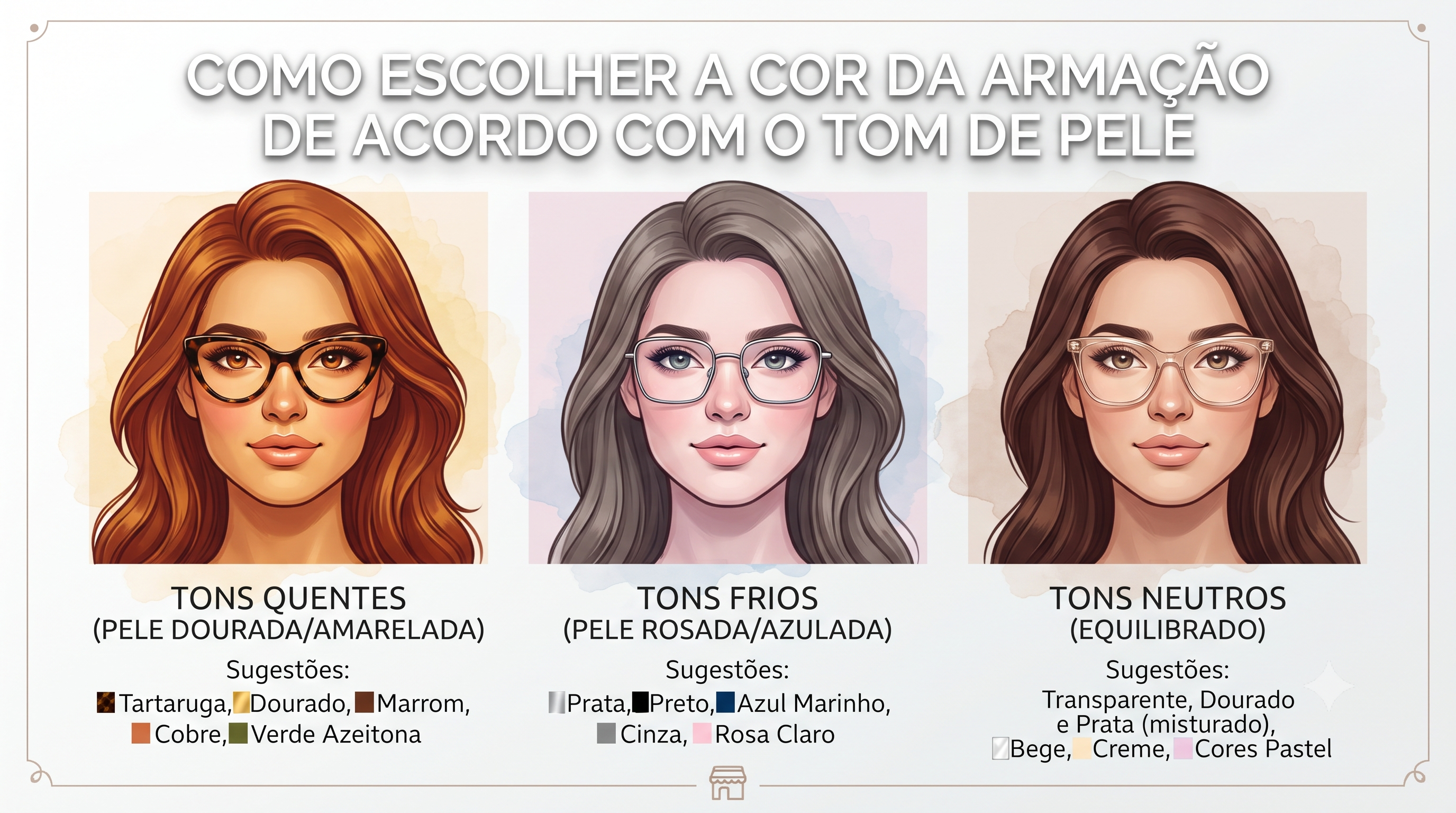 Como escolher a cor da armação de acordo com o tom de pele