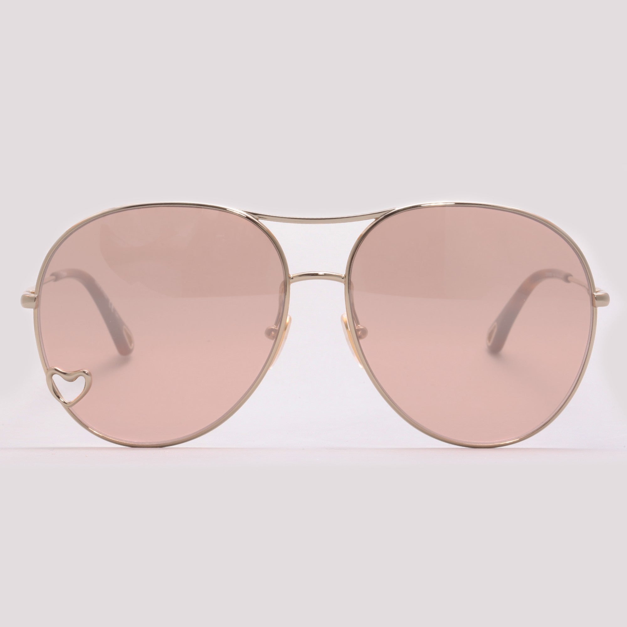 Chloé CH0028S 004 Dourado Brilho Marrom Espelhado - Sol - 63 mm