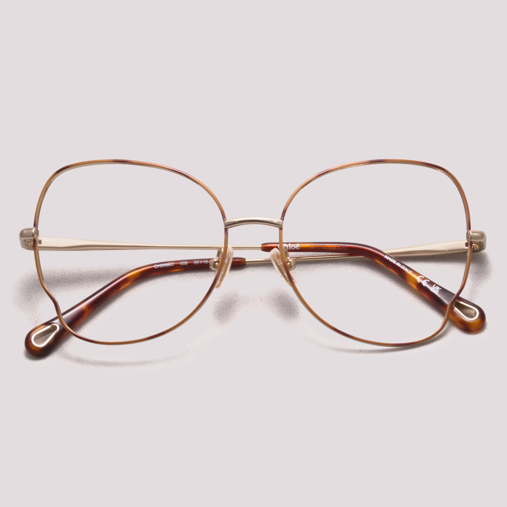 Chloé CH0098O 008 Dourado e Marrom Mesclado - Grau - 56 mm