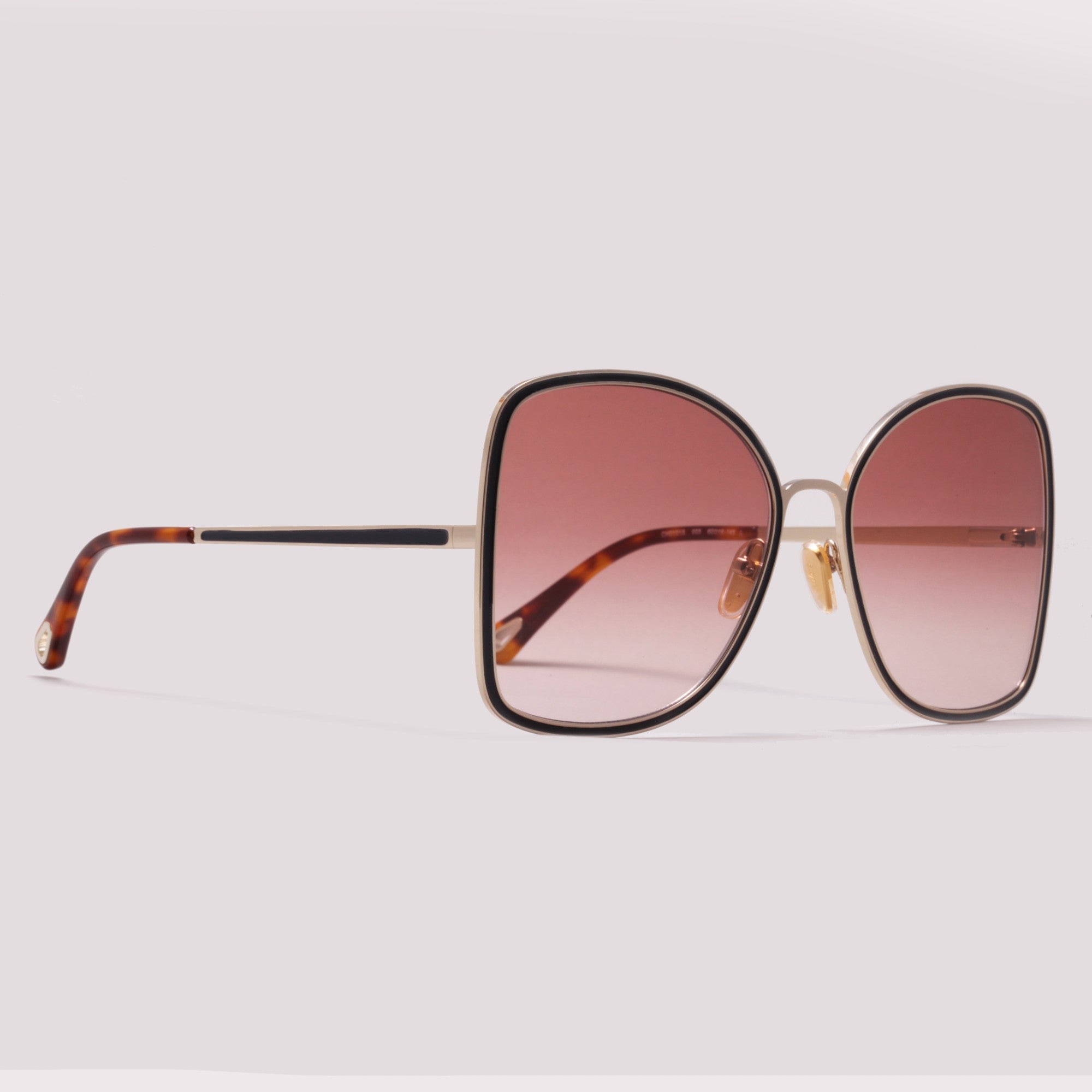 Chloé CH0101S 003 Dourado e Azul Brilho Rosa Degradê - Sol - 60 mm