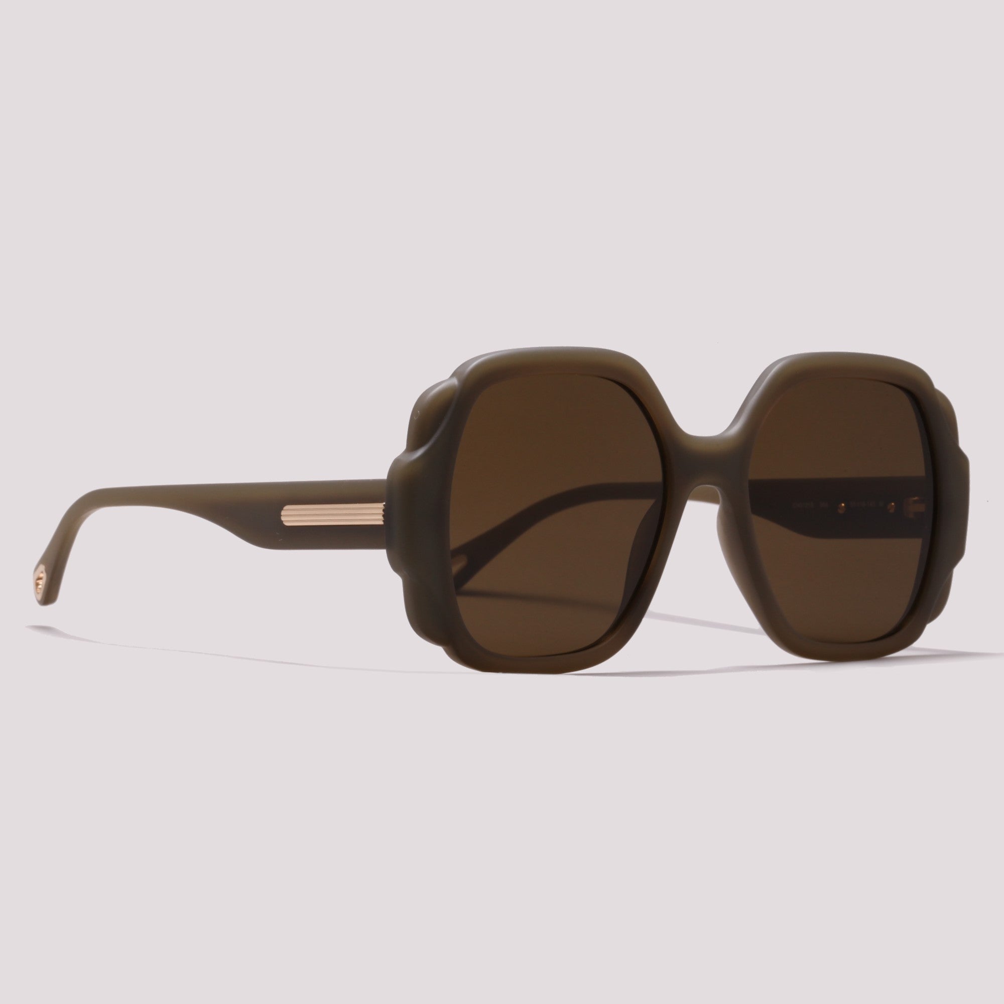 Chloé CH0121S 004 Verde Fosco Marrom Total  - Sol - 55 mm