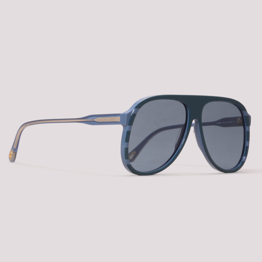 Chloé CH0128S 004 Azul Brilho Azul Total - Sol - 62 mm – Óculos Shop