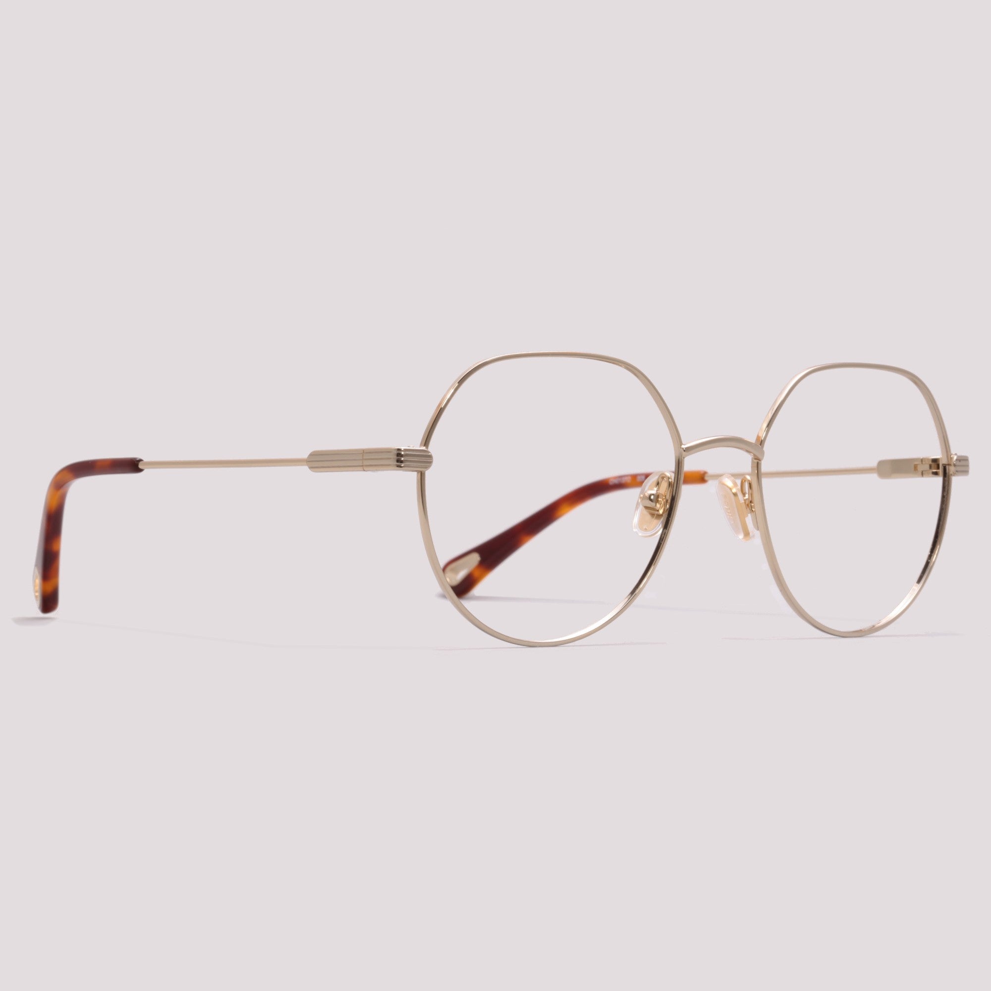 Chloé CH0137O 005 Dourado Brilho - Grau - 53 mm