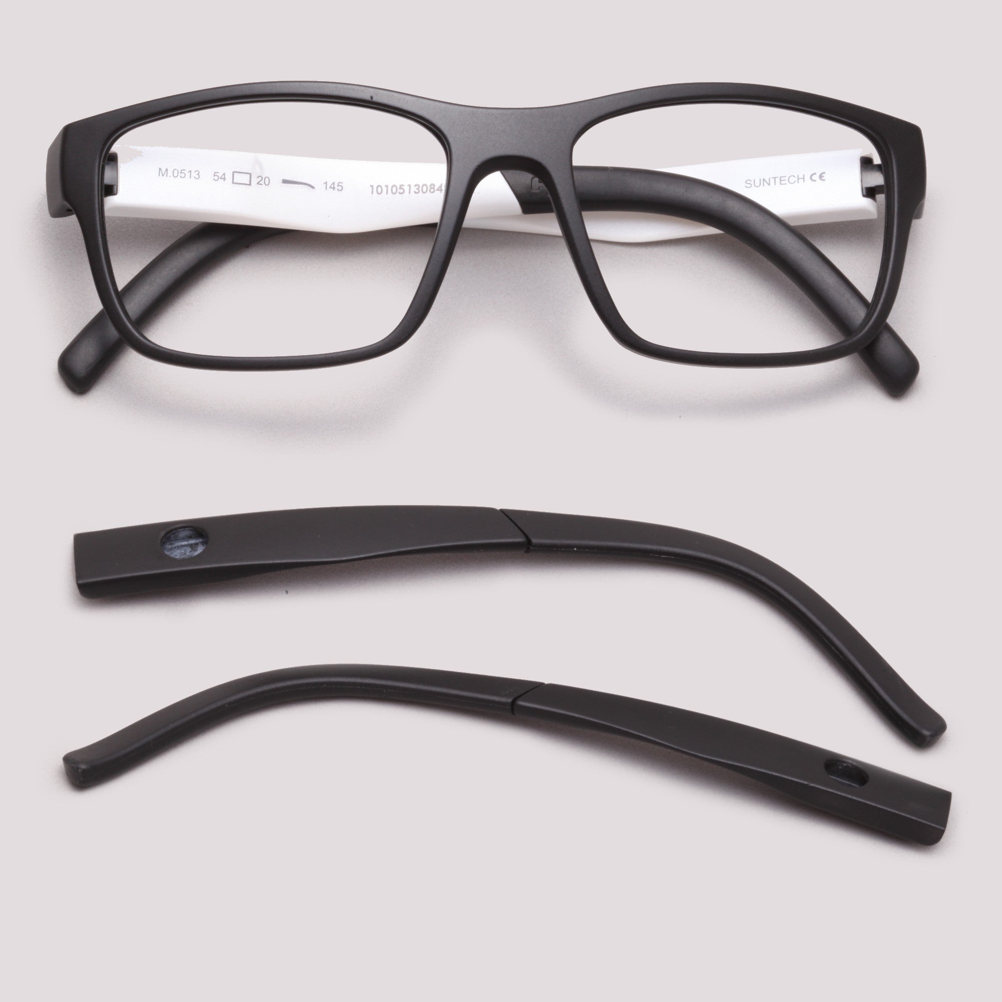 HB Troca Haste Polytech 0513 Preto Fosco Hastes Branco Perolado - Grau - 54 mm