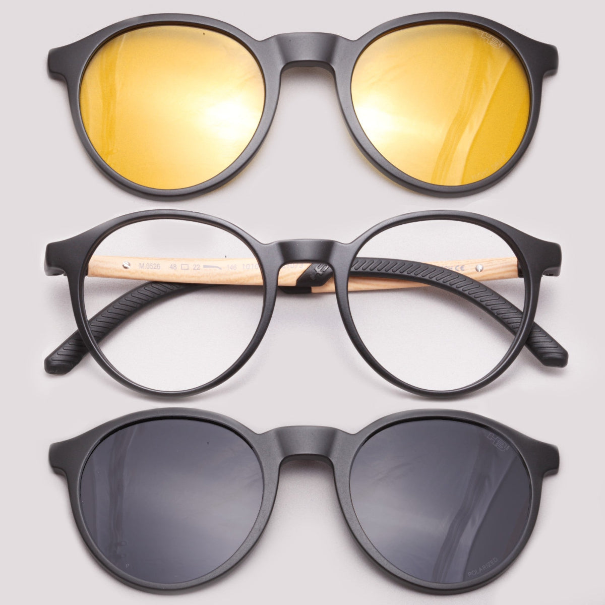 HB Switch 0526 Matte Black/ Wood Gray/ Night Drive - Grau - 48 mm