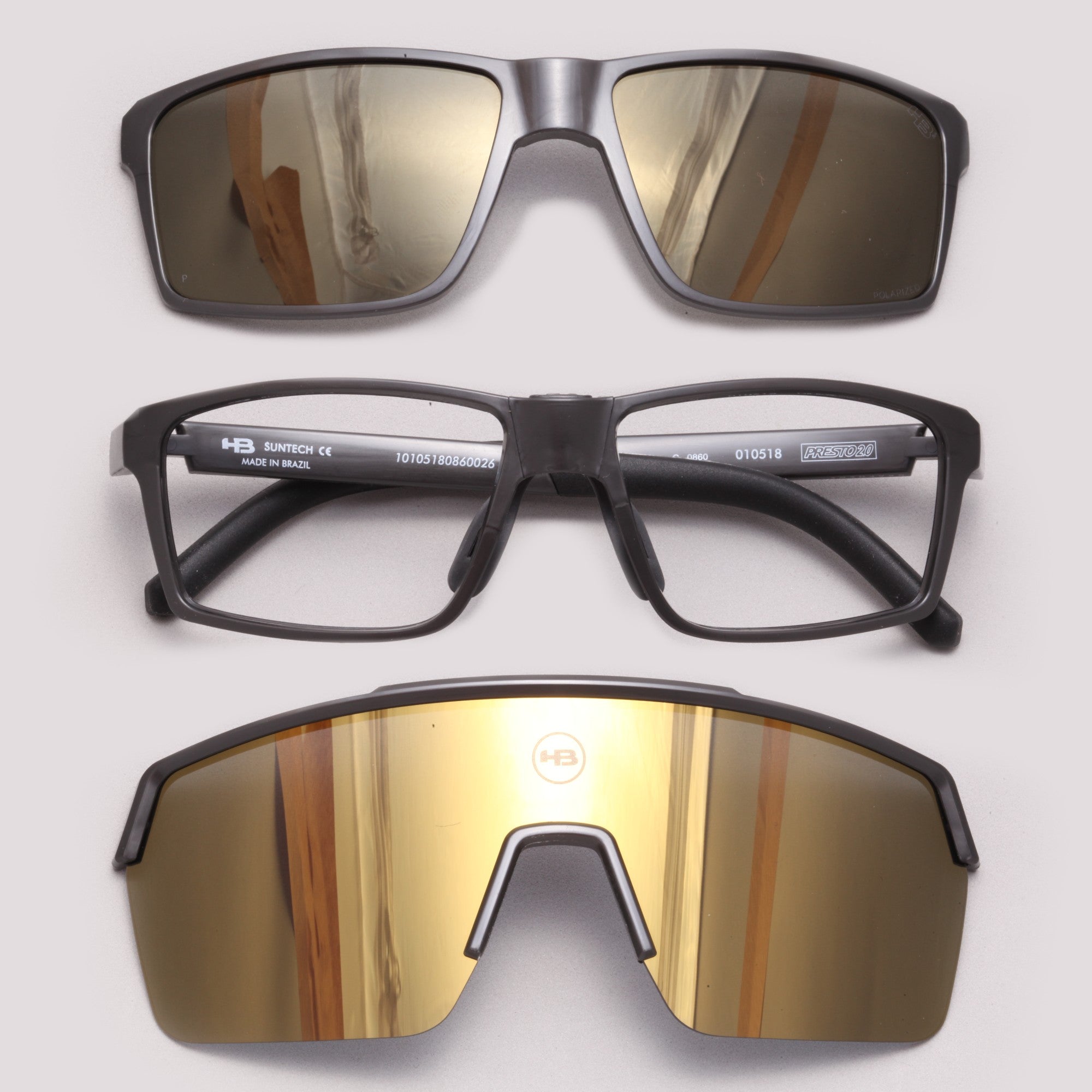 HB Presto 2.0 Clip On Grafeno Dourado Espelhado - Grau - 56 mm