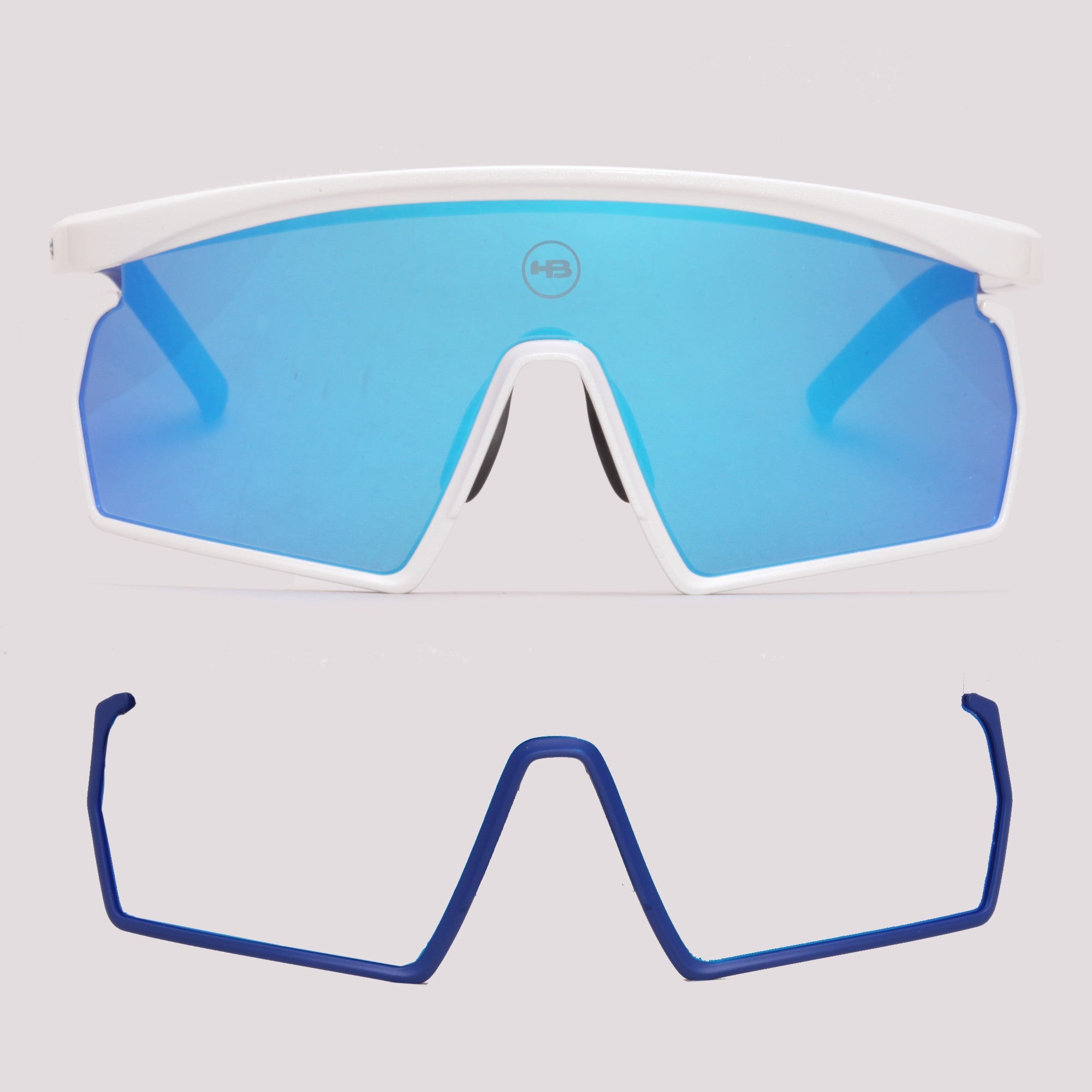 HB Spinner G P White/ G P White + Roy Blue Chrome - Sol - 141 mm