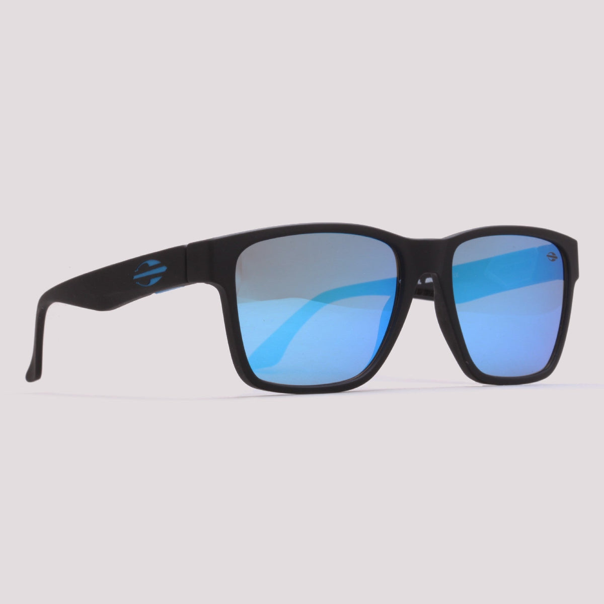 Mormaii Hong Kong Preto Fosco Azul Espelhado - Sol - 57 mm