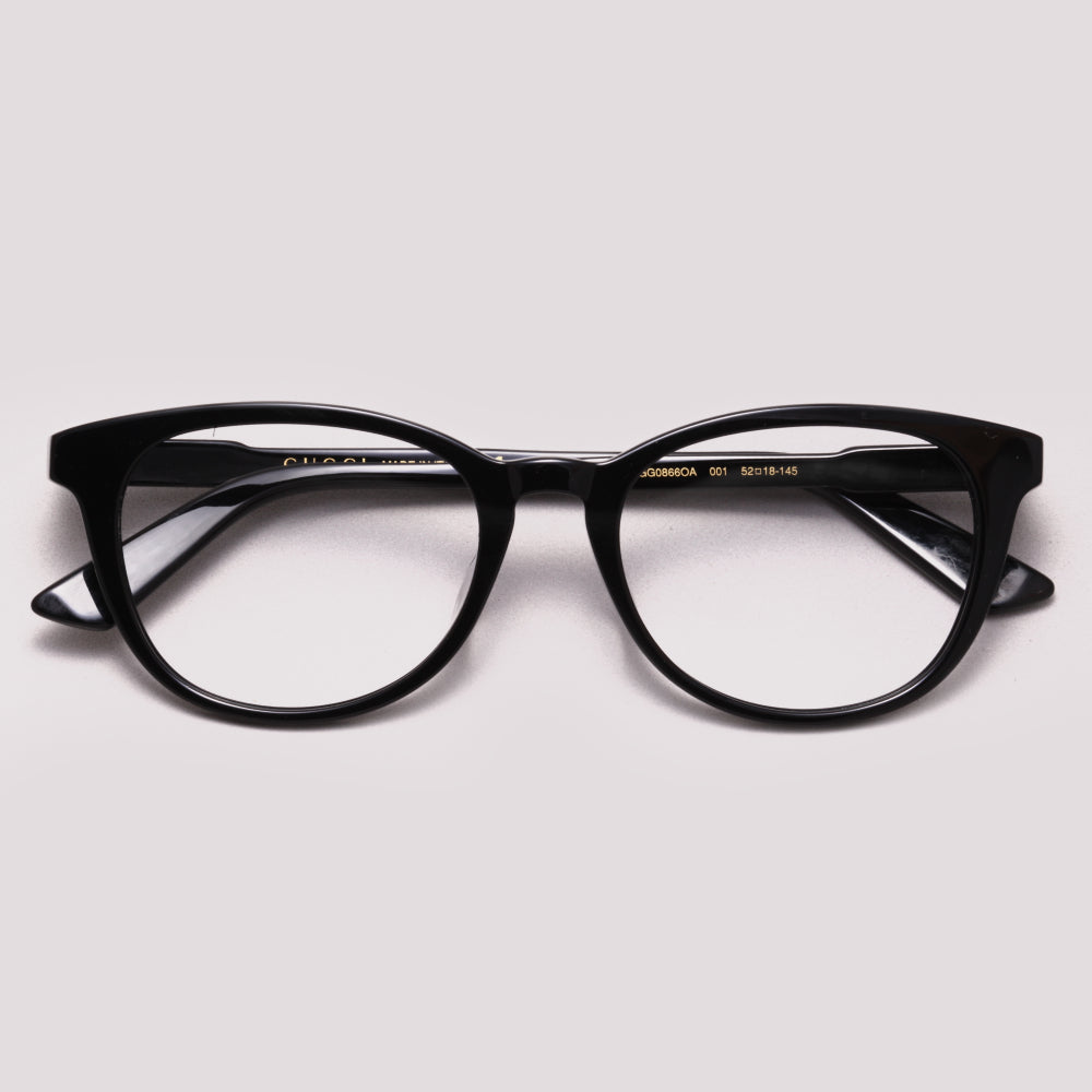 Gucci GG0866OA 001 Preto Brilho - Grau - 52 mm