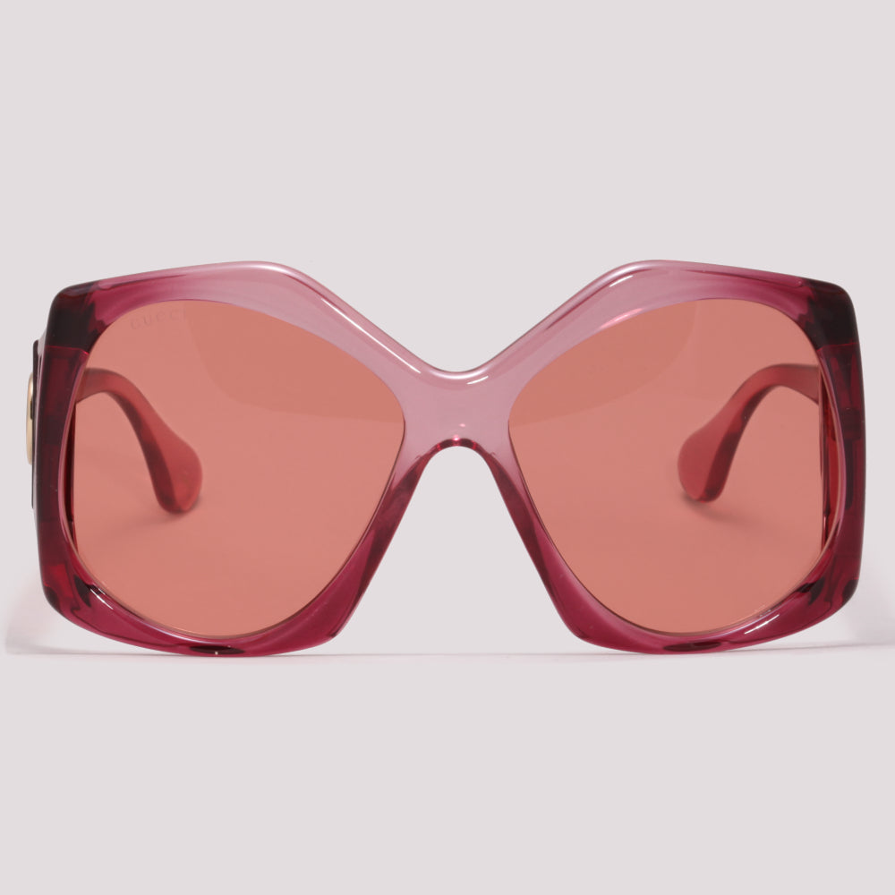 Gucci GG0875S 003 Rosa e Roxo Translúcido Rosa Total - Sol - 62 mm
