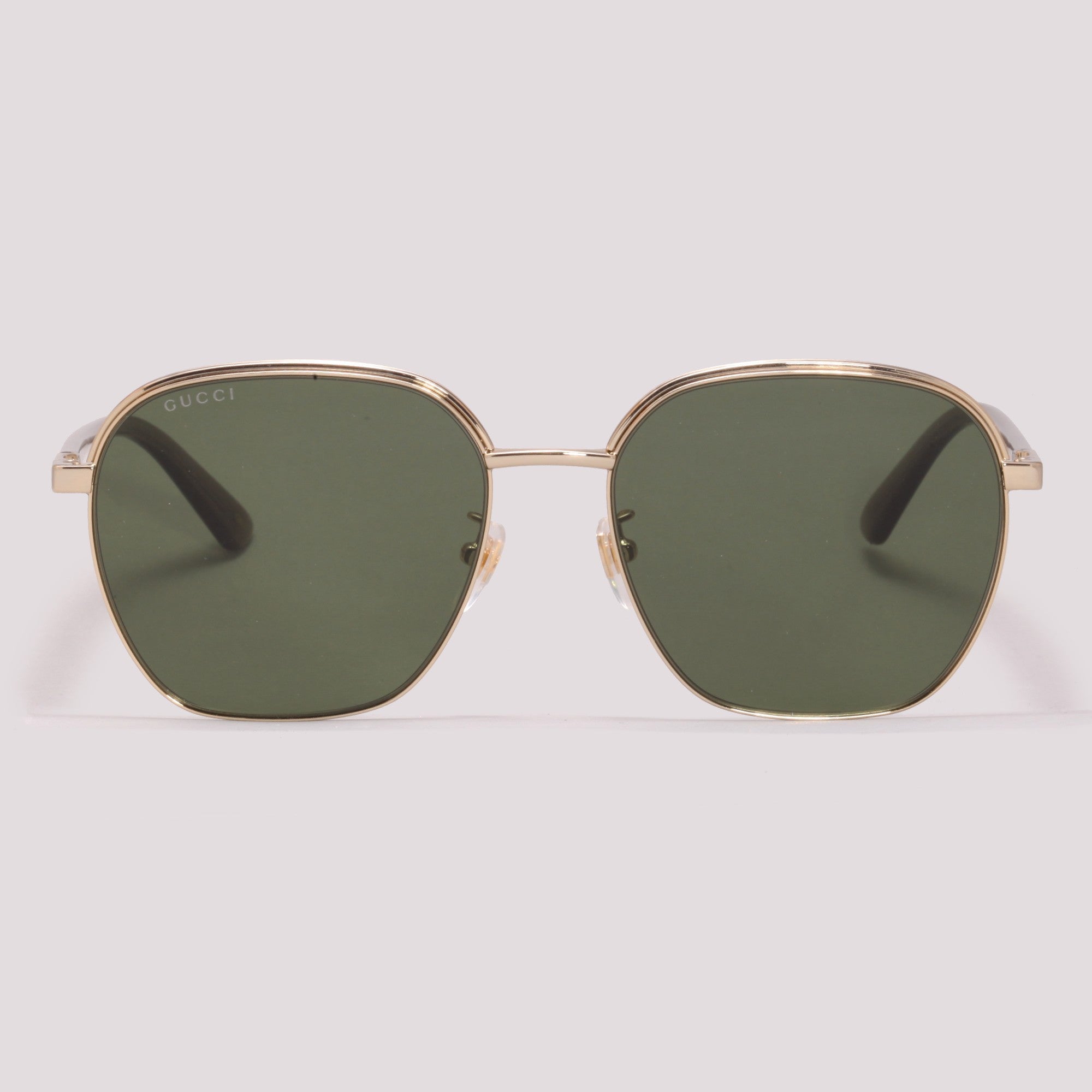 Gucci GG1100SA 003 Dourado e Marrom Translúcido Verde Total - Sol - 58 mm