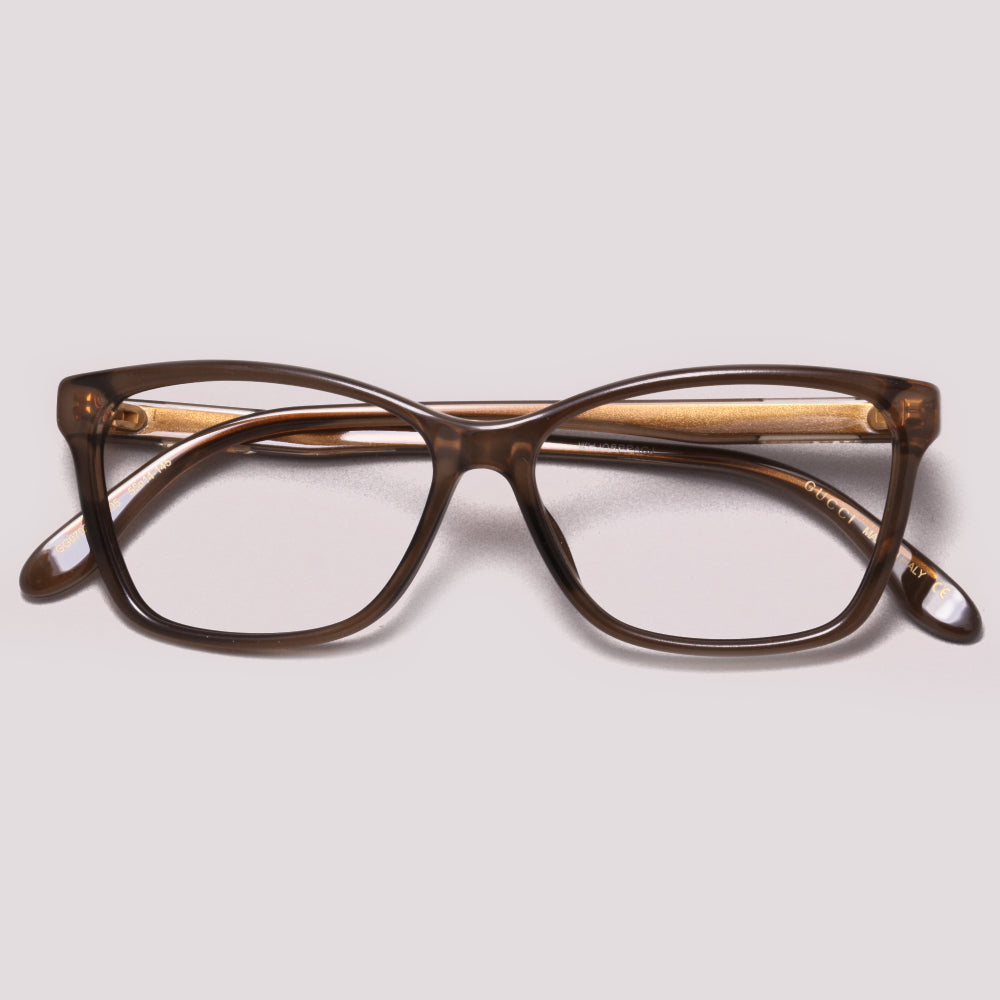 Gucci GG0792O 005 Marrom Translúcido - Grau - 55 mm
