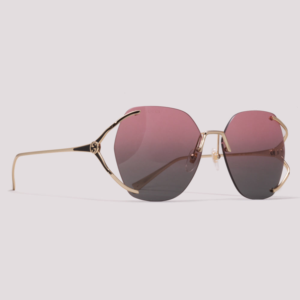 Gucci GG0651S 001 Dourado Rosa Dgradê - Sol - 59 mm