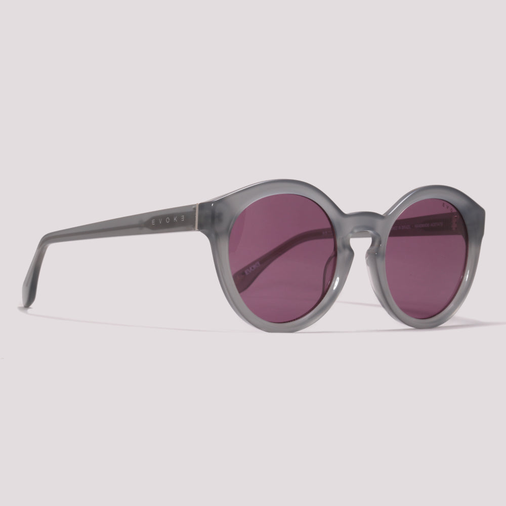 Evoke EVK 47 H01 Cinza Translúcido Roxo Total - Sol - 53 mm