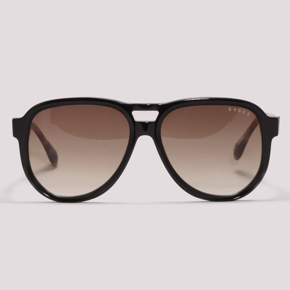Evoke EVK 48 A02 Preto Brilho e Marrom Mesclado Marrom Degradê - Sol - 56 mm