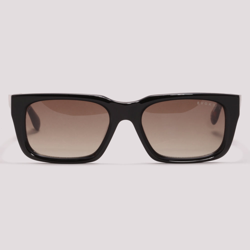 Evoke EVK 49 A02 Preto Brilho e Mesclado Marrom Degradê - Sol - 54 mm