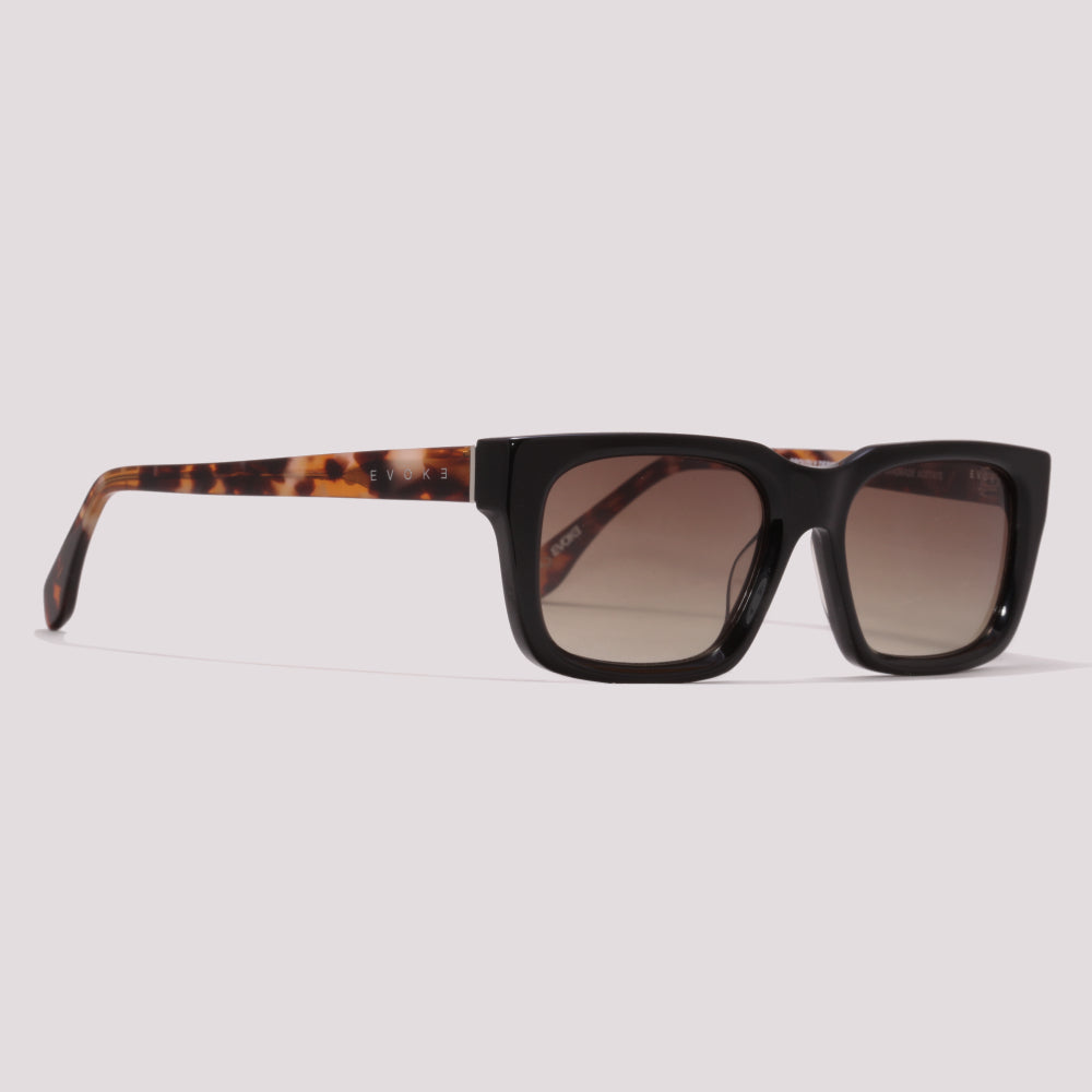 Evoke EVK 49 A02 Preto Brilho e Mesclado Marrom Degradê - Sol - 54 mm