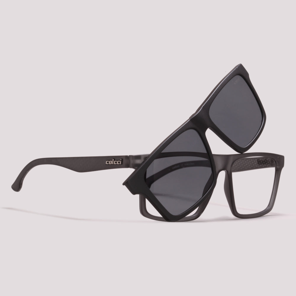 Colcci Bandy 8 Clip on Fumê Cinza Fosco - Grau - 56 mm