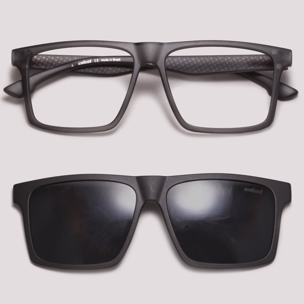 Colcci Bandy 8 Clip on Fumê Cinza Fosco - Grau - 56 mm