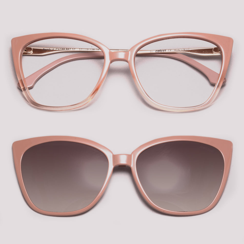 Colcci Bandy 4 Y Clip On Nude Degrade Translucido - Grau - 52 mm