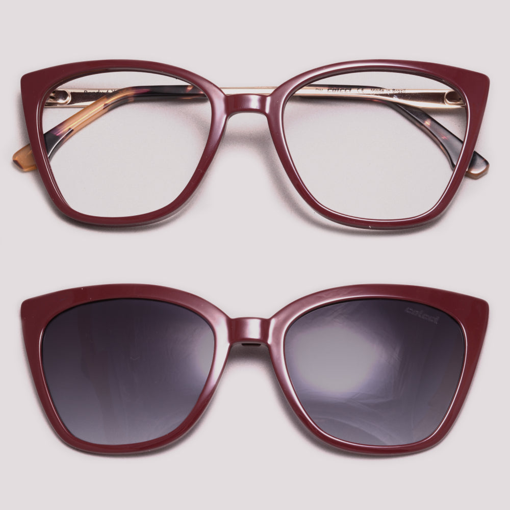 Colcci Bandy 4 Y Clip On Bordô Brilho - Grau - 51 mm