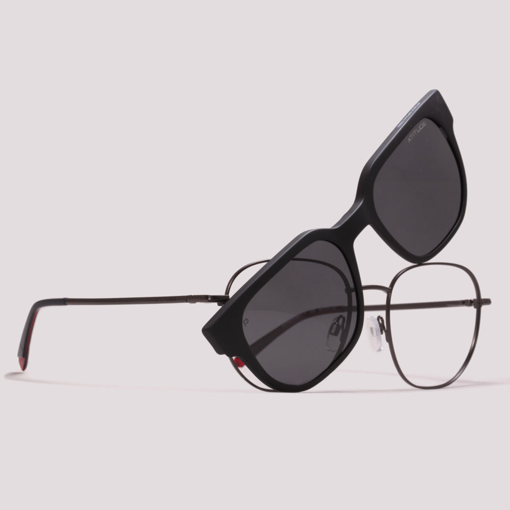 Atitude Attach Apolo Clip on 02B Grafite Fosco - Grau - 55 mm