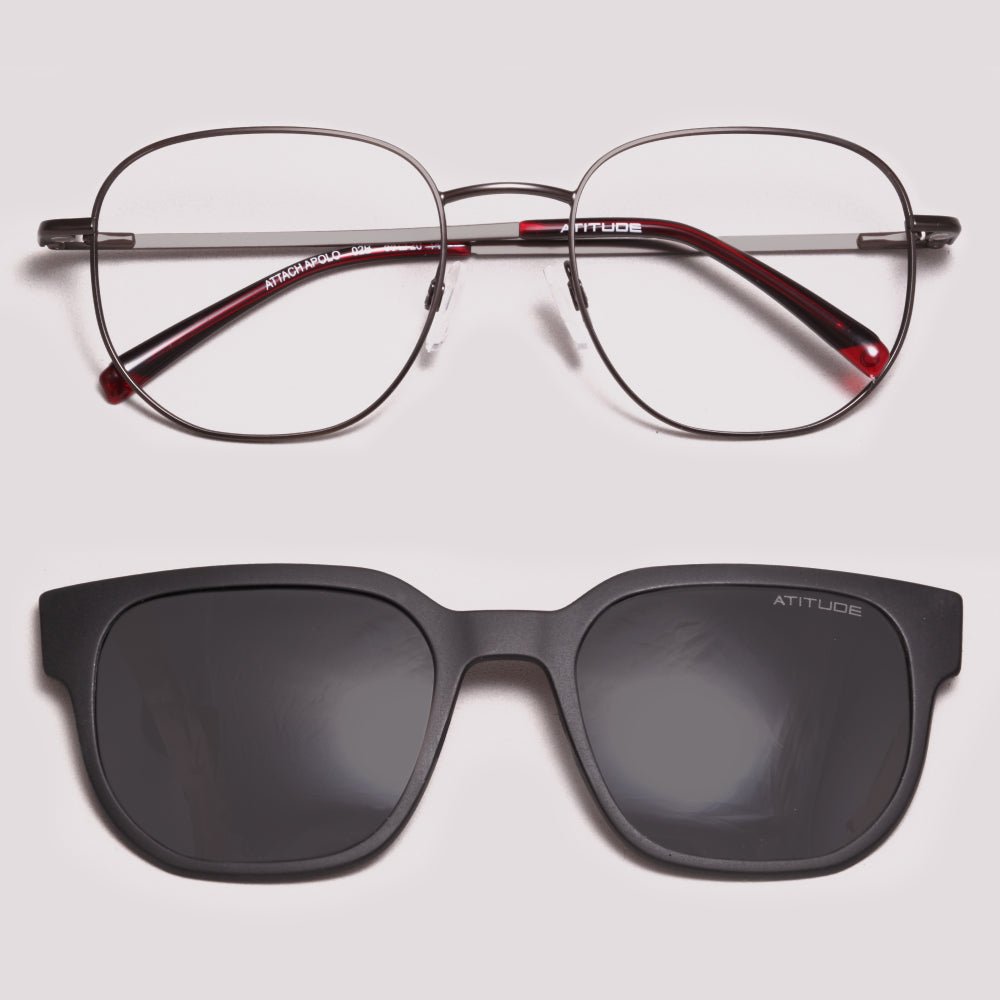 Atitude Attach Apolo Clip on 02B Grafite Fosco - Grau - 55 mm