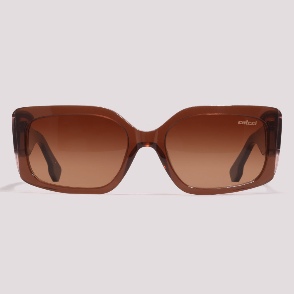 Colcci Daiana Marrom e Rosa Brilho Marrom Degrade - Sol - 54 mm