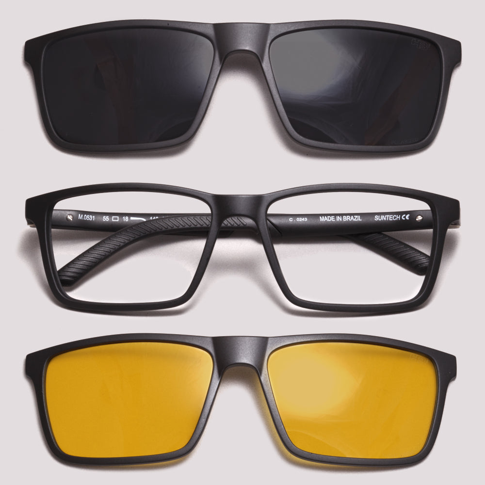 HB Switch 3 0531 Clip on Matte Black Gray/Night Drive - Grau - 55 mm