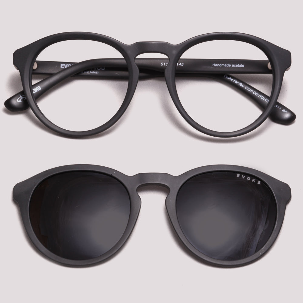 Evoke Clip on Round II A11 Preto- Grau - 52 mm