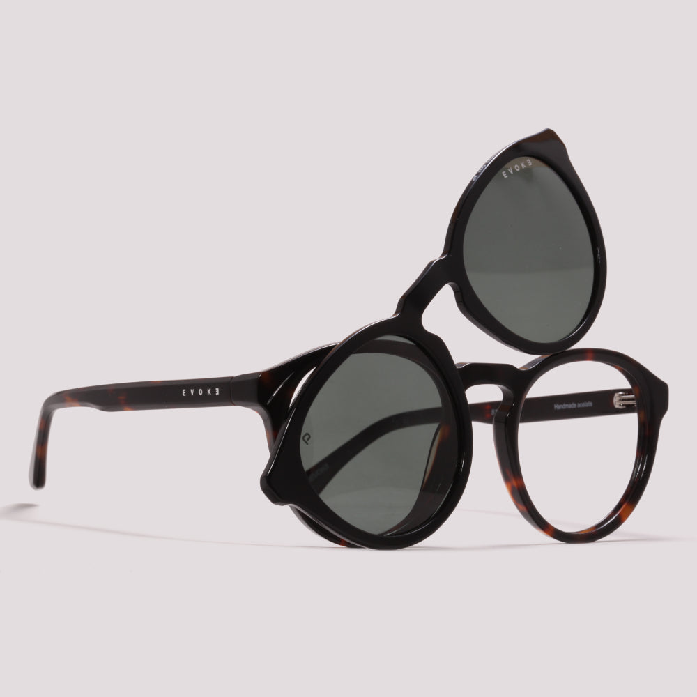 Evoke Clip on Round II G21 Marrom Mesclado - Grau - 52 mm