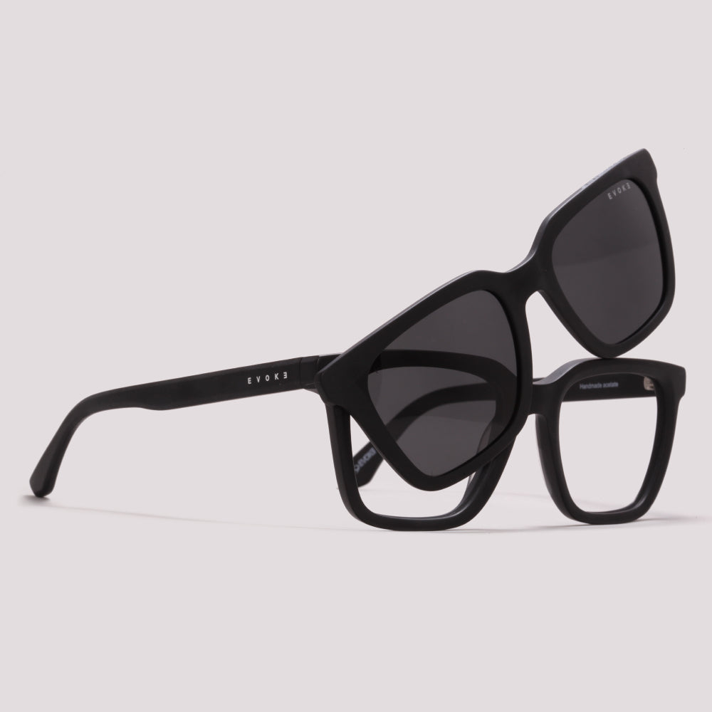 Evoke Clip on Square II A11 Preto Fosco - Grau 52 mm