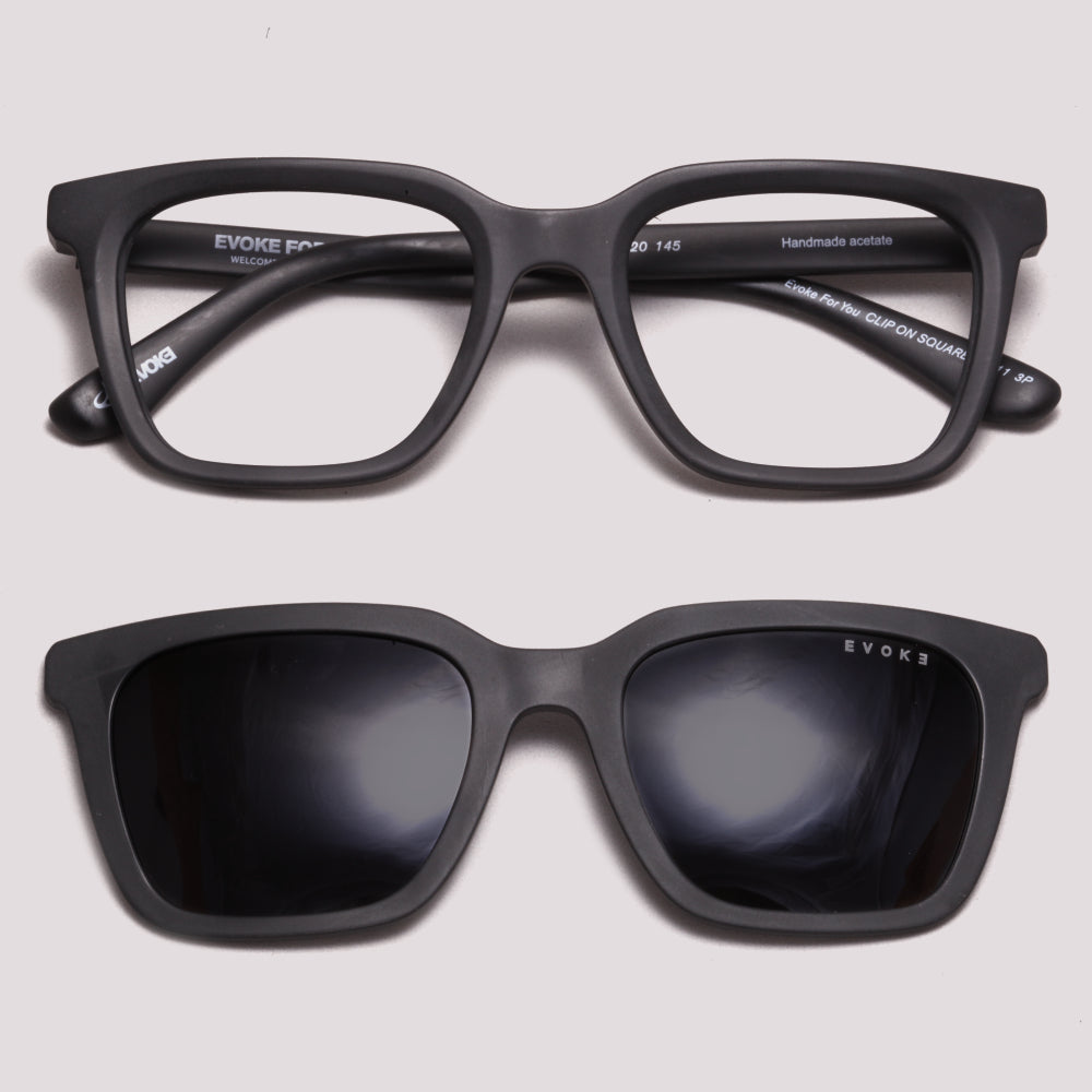 Evoke Clip on Square II A11 Preto Fosco - Grau 52 mm