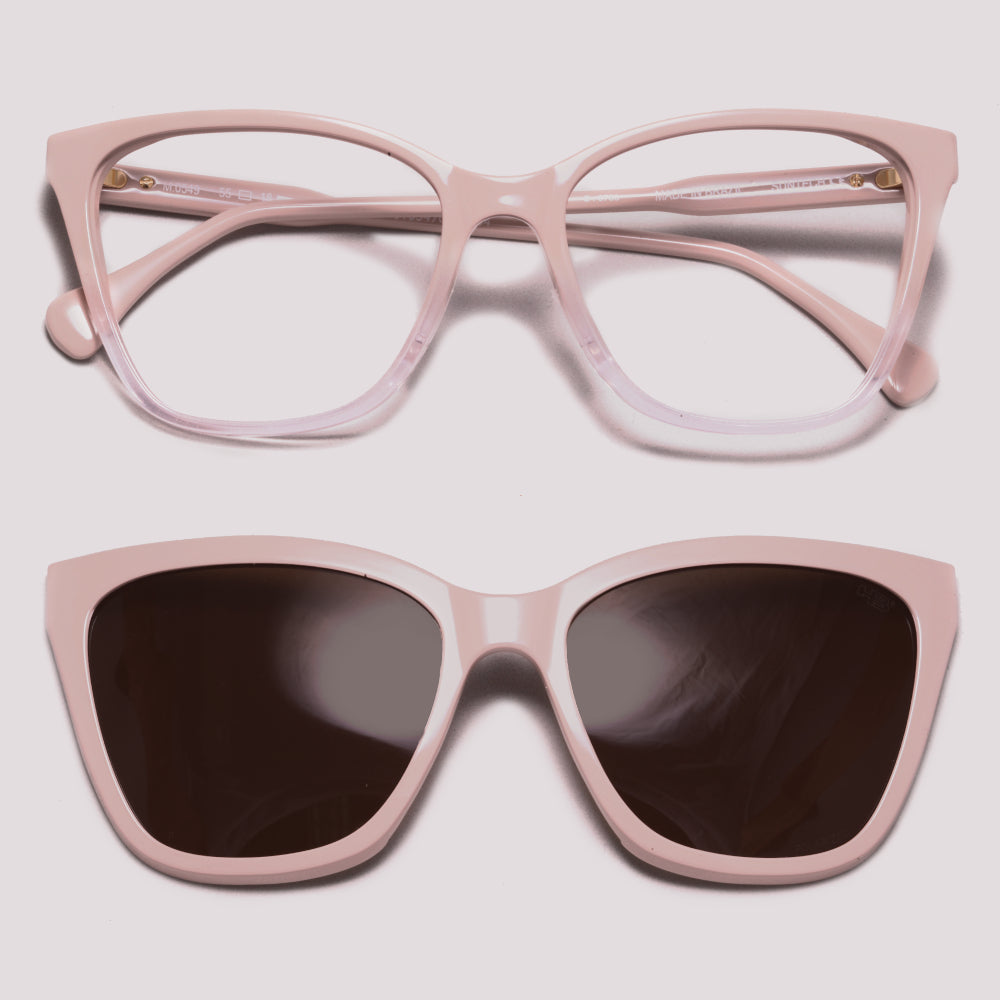 HB Switch 0549 Clip On Nude Rosa Marrom Polarizado - Grau - 56 mm