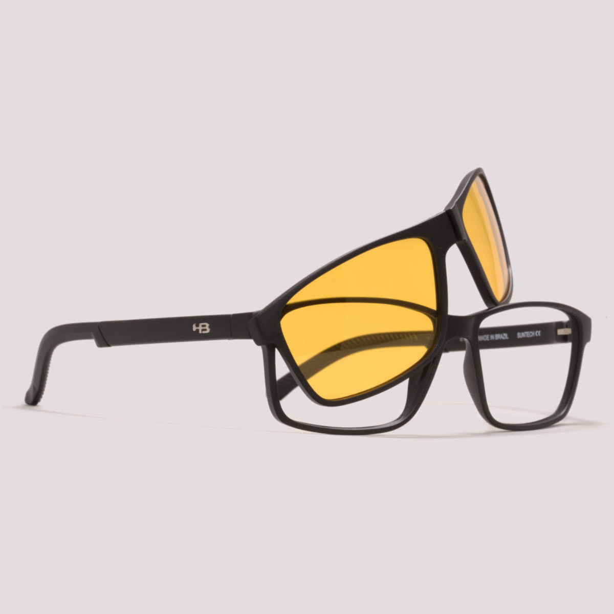 HB Switch 0538 Clip on Dobrável Matte Black Gray/ Night Drive - Grau - 55 mm