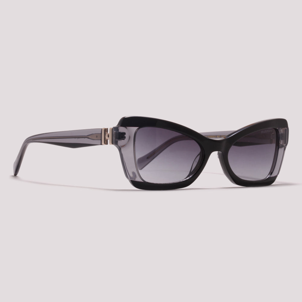 Hickmann Yasmin 2 HI90023 A01 Preto Brilho e Cinza Translúcido Preto Degradê - Sol - 51 mm