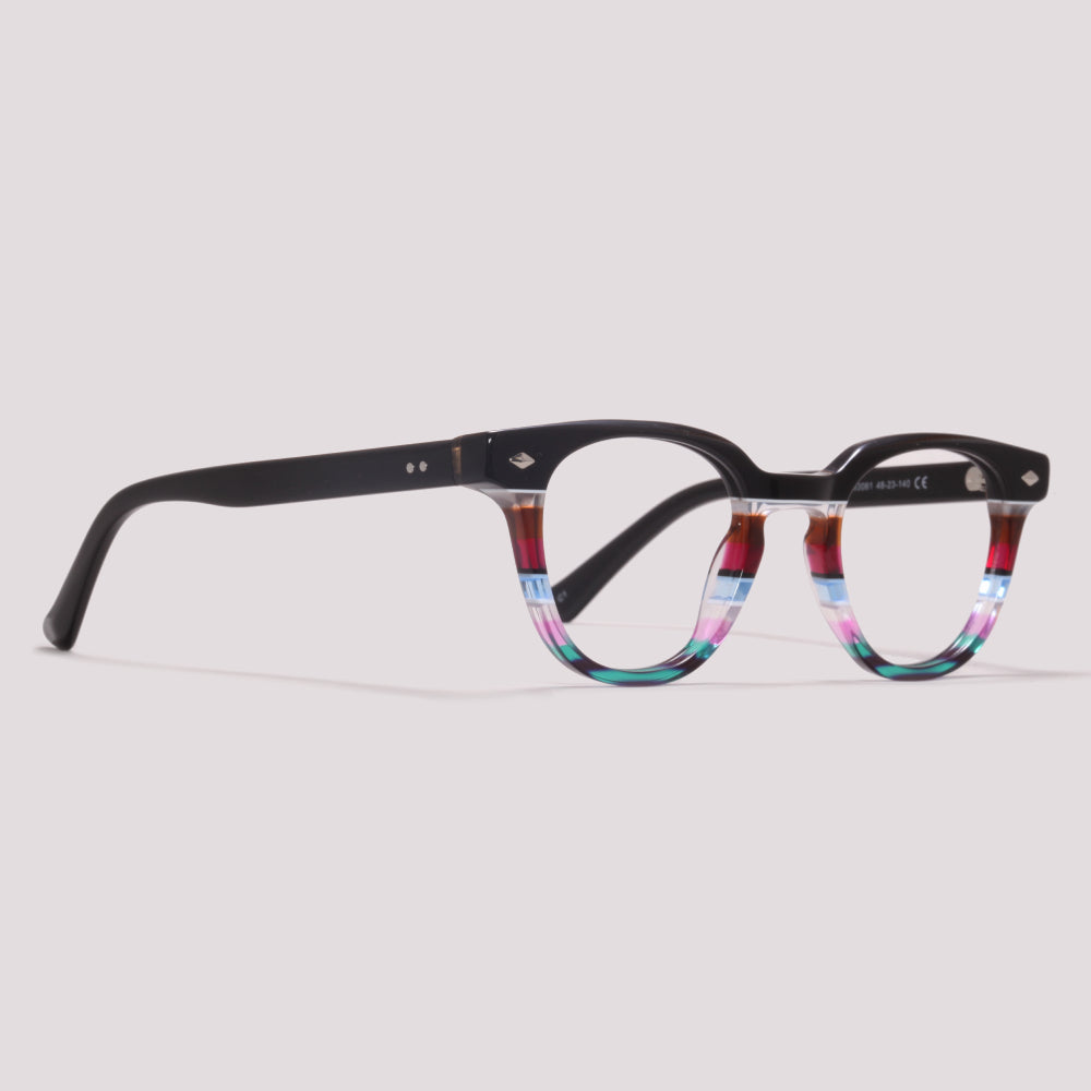 M'KENZY M3061 Preto Brilho e Colorido - Grau - 48 mm