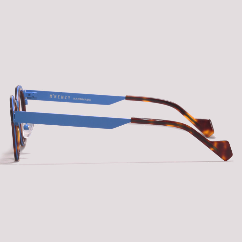 M'KENZY DJ9028 Azul Fosco e Marrom Mesclado - Grau - 44 mm