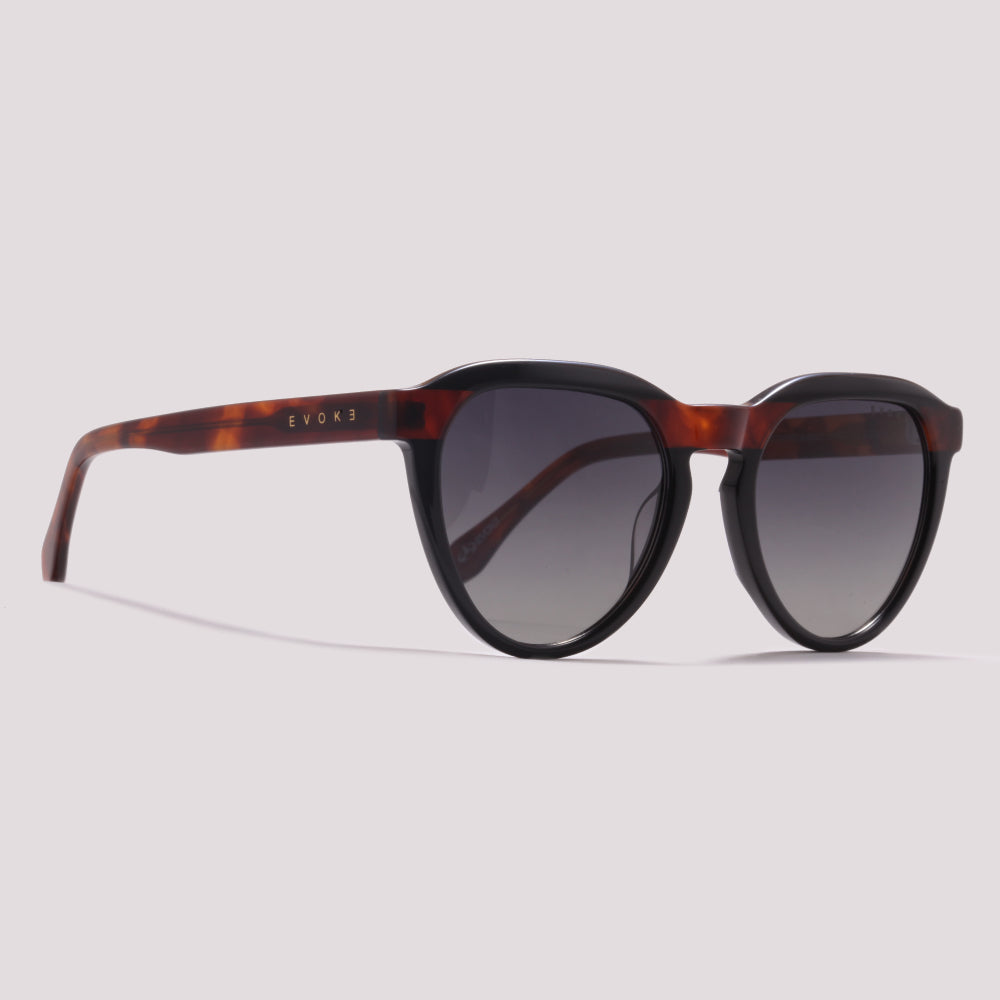 Evoke EVK 45 A02 Preto Brilho e Marrom Mesclado Preto Degradê - Sol 52 mm
