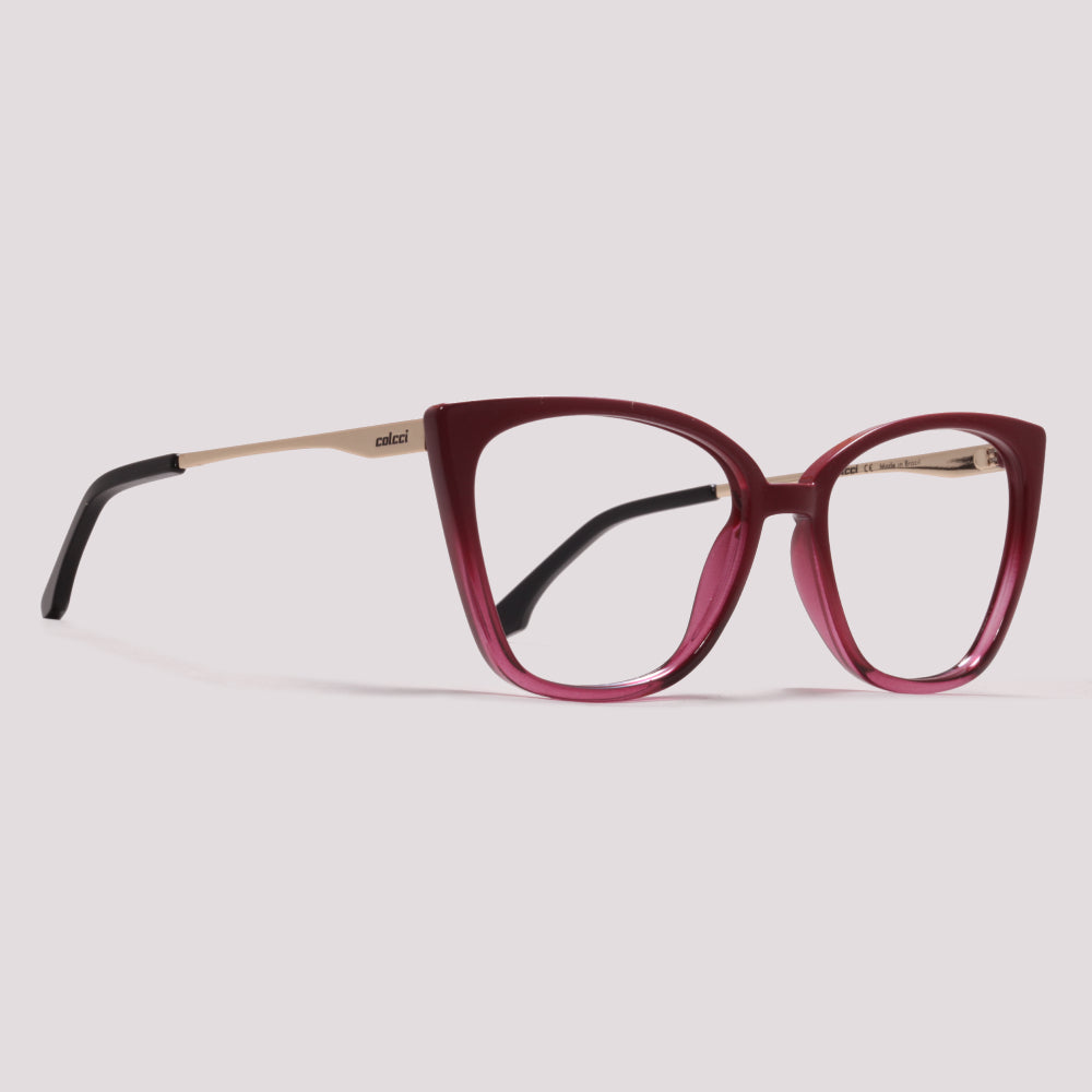 Colcci Bandy 4 Clip on Bordo Brilho Degradê Preto - Grau - 57 mm