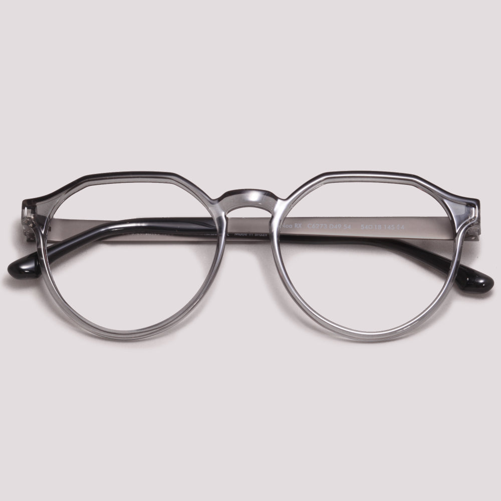 Colcci Noa RX Cinza Translúcido - Grau - 54 mm