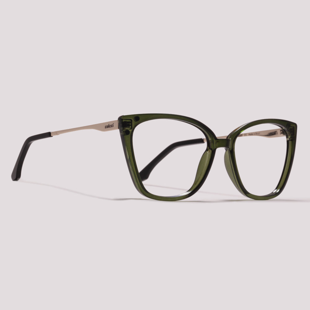 Colcci Bandy 4 Clip On Verde Translúcido Preto Degradê - Grau - 57 mm
