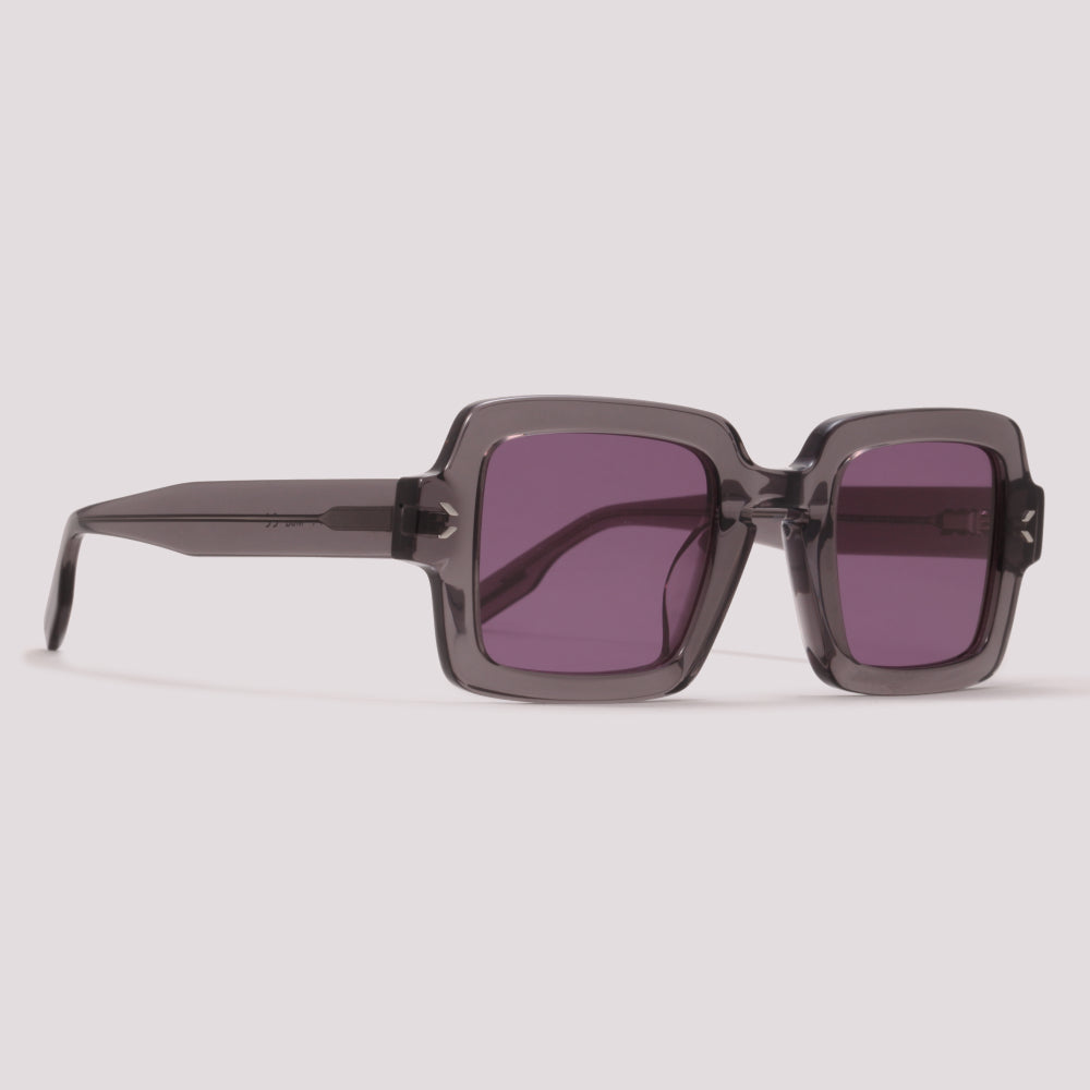 MCQ MQ0326S 004 Cinza Translúcido Roxo - Sol - 48 mm
