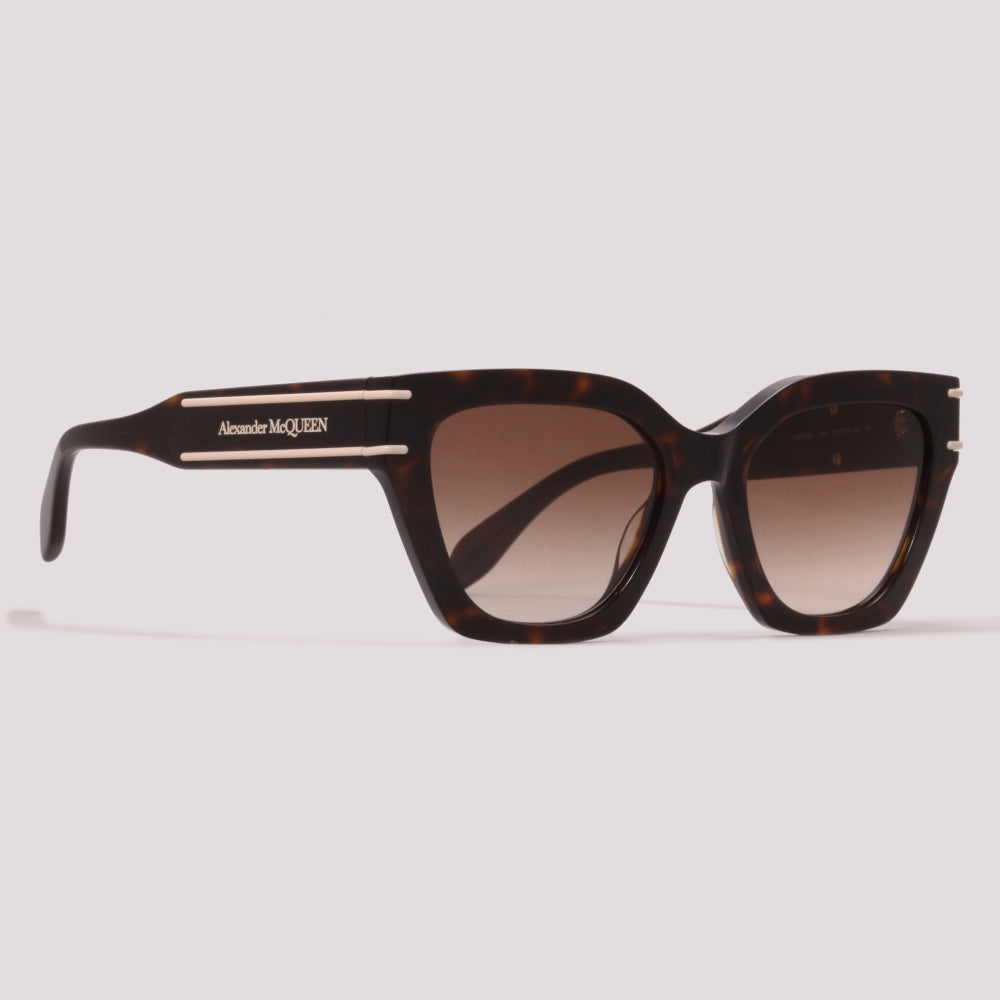 Alexander McQueen AM0398S 002 Marrom Mesclado Marrom Degradê - Sol - 53 mm