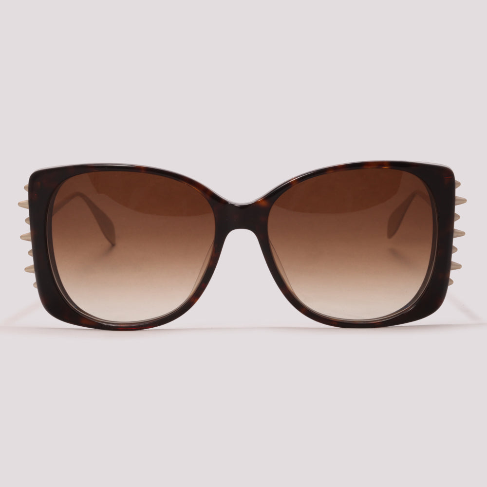 Alexander McQueen AM0340S 002 Marrom Mesclado Marrom Degradê - Sol - 59 mm