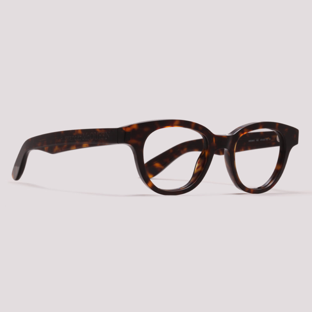 Alexander McQueen AM0384O 002 Marrom Mesclado - Grau - 47 mm