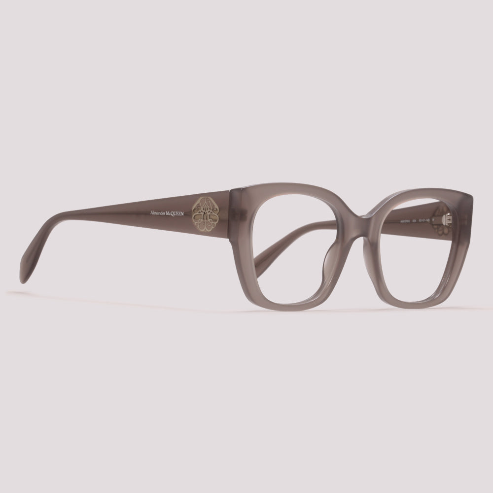 Alexander McQueen AM0379O 004 Cinza Translúcido - Grau - 52 mm