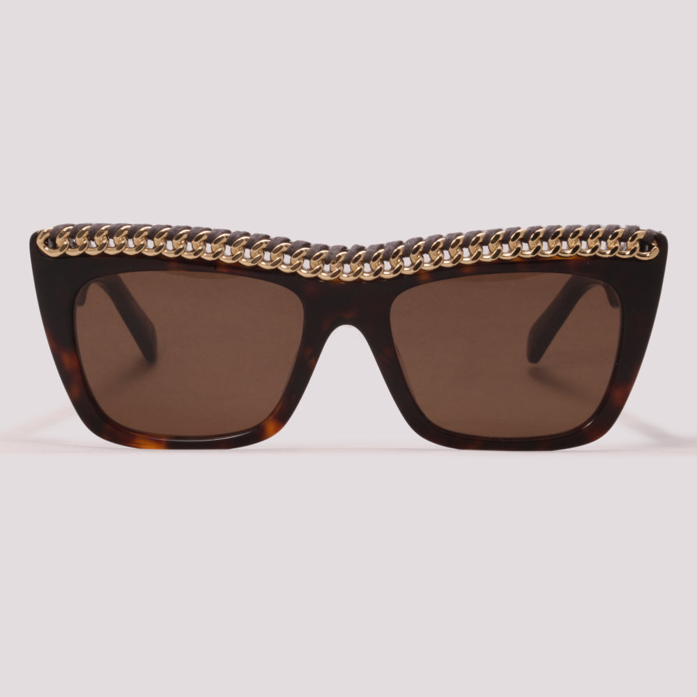 Stella Mccartney SC0194S 002 Marrom Mesclado e Dourado Marrom - Sol - 53 mm