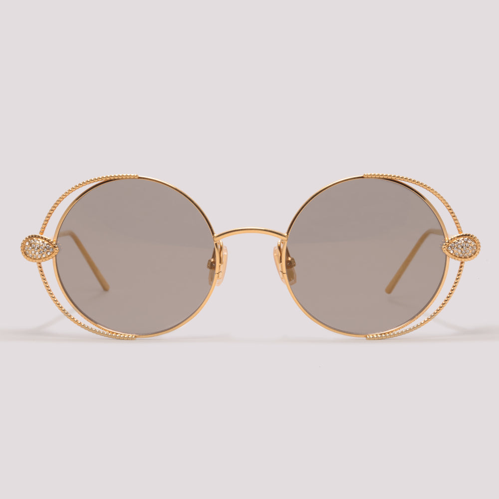 Boucheron BC0031S 002 Dourado Brilho Preto - Sol - 50 mm