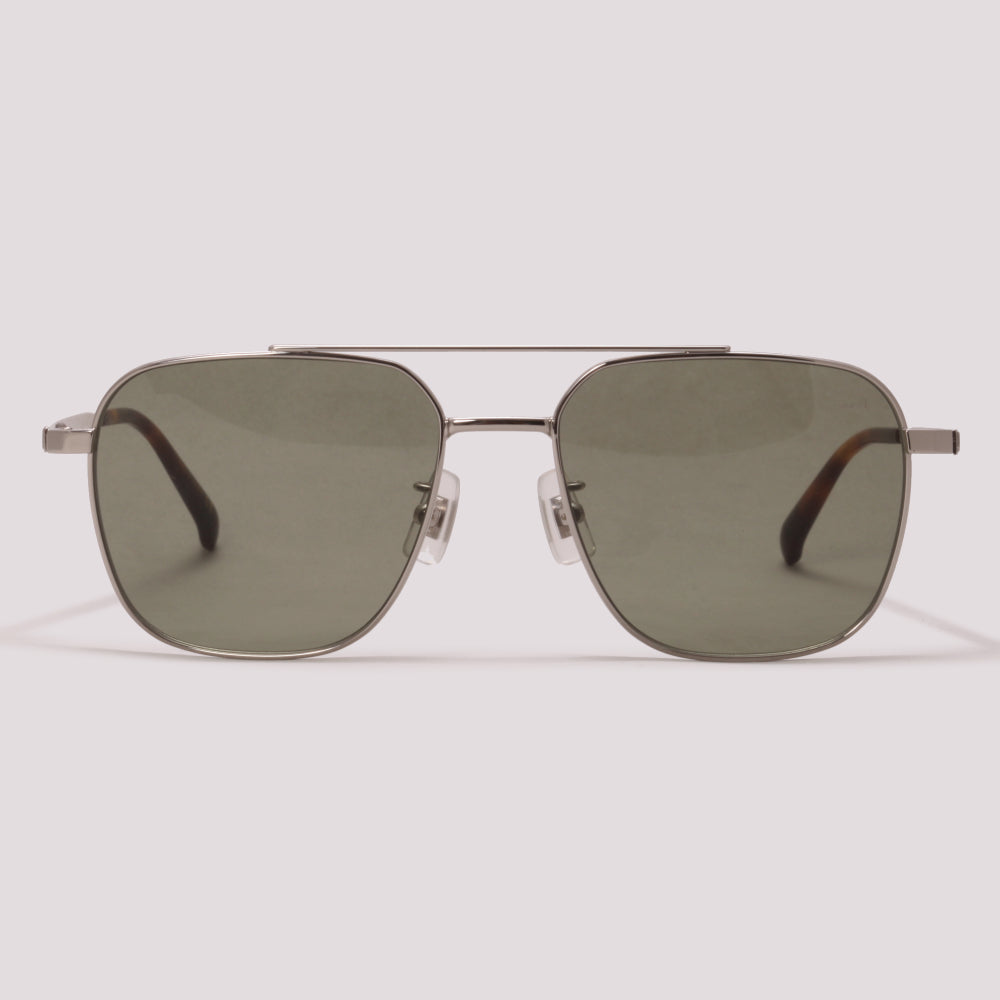 Dunhill DU0014S 004 Prata Brilho Verde G15 - Sol - 54 mm